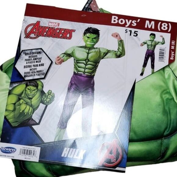 New Halloween Costume Marvel Avengers The Incredible Hulk Boys Child M 8 - Picture 3 of 3